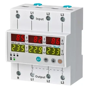 Relé AVR-KT-100A: Proteção de Tensão, Corrente e Sequência de Fase para Sistemas Trifásicos com Neutro