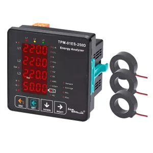 TPM-01ES-250D – Analisador de Energia com RS485, Saída de Relé e Transformador de Corrente Incluído